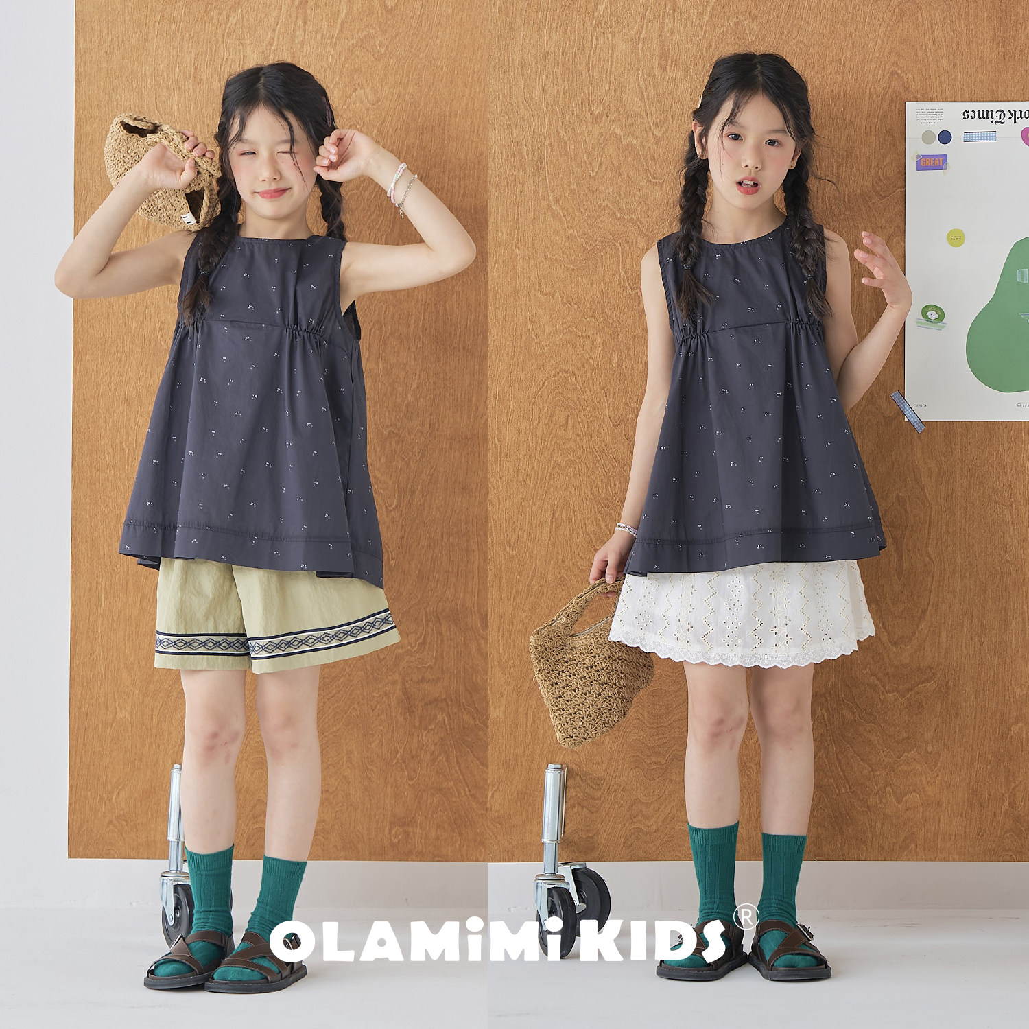 OLAMIMI儿童夏日系小花娃娃衫图片