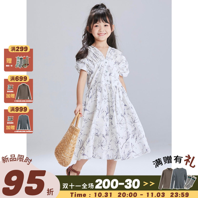 OLAMIMI 定制 夏季女童 数码印花高级雅致甜美碎花法式连衣裙怎么看?
