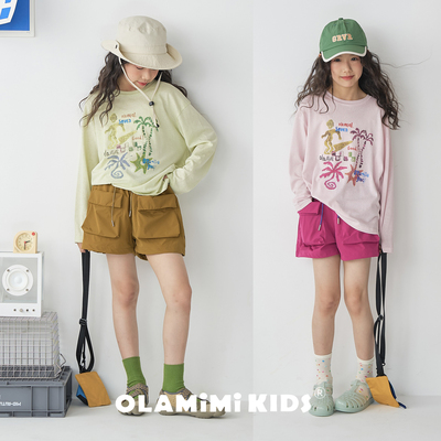OLAMIMI女童海岛防晒长袖T恤