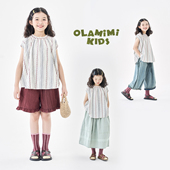 绣花木耳领短袖 亲子纯棉素纹清新法式 上衣 2025夏 OLAMIMI定制