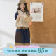 OLAMIMI儿童亲子2026春森系抹茶绿格纹全棉无袖 圆领马甲宽松坎肩