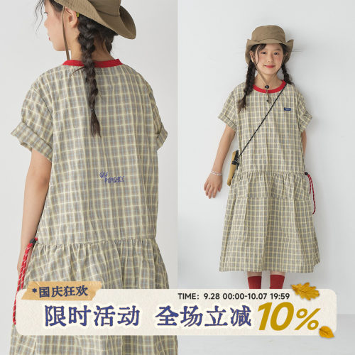 OLAMIMI女童A字轻氧麦麸娃娃裙