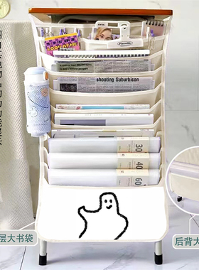 阴阳怪气挂书袋课桌收纳袋初中高中生书立书本大容量多功能书挂袋