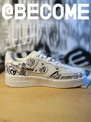 鞋贴贴纸白鞋装饰配件涂鸦自粘