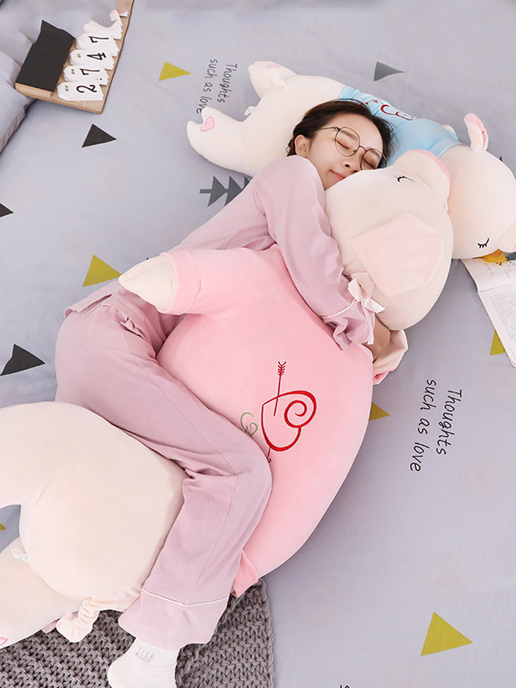 猪猪夹腿抱枕长条枕靠枕男朋友床头靠垫大靠背床上可爱睡觉神器