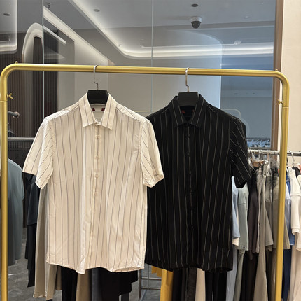 【豆家】凉感免烫！经典条纹！夏季新款男士时尚商务休闲短袖衬衫