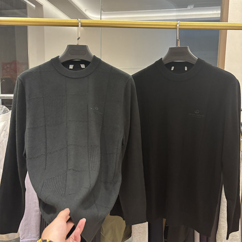 豆家100羊毛圆领打底针织衫毛衣