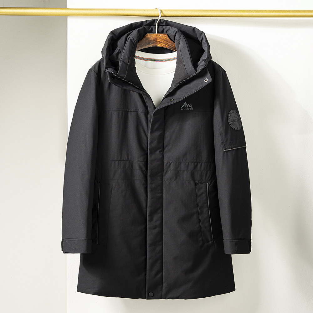 90白鸭绒剪标中长款加厚羽绒服