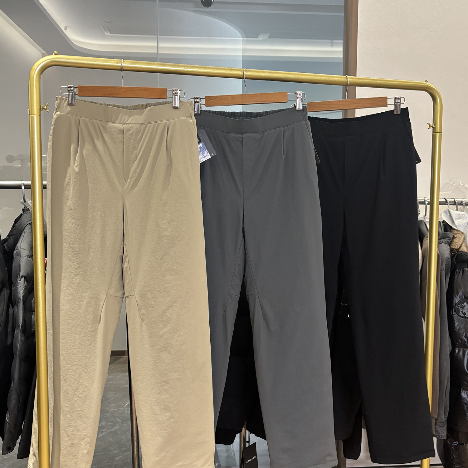 90鸭绒！户外三防面料！冬季轻盈保暖松紧腰直筒宽松休闲羽绒裤男,男装,羽绒裤,淘宝优惠券,粉丝福利购,淘宝优惠卷