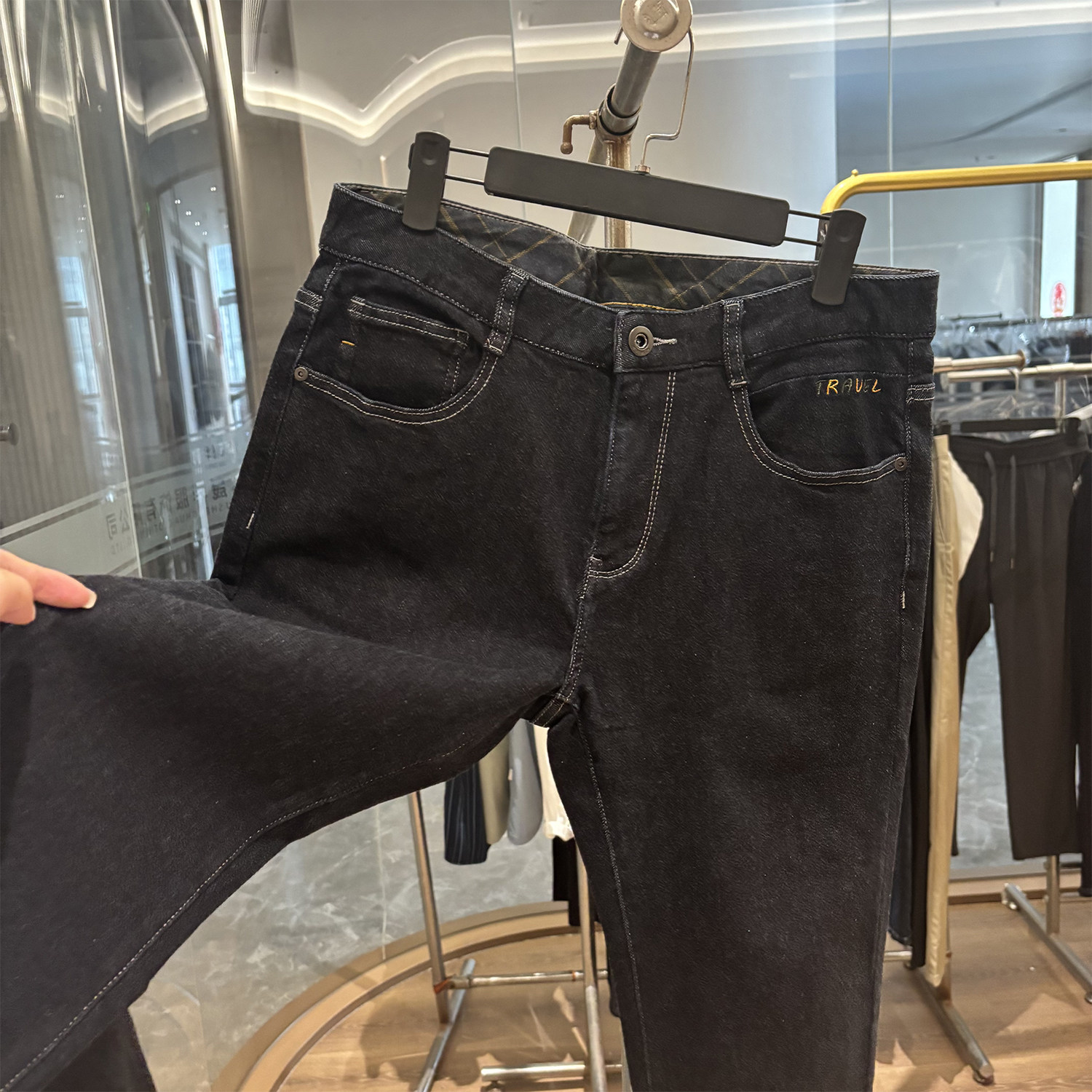 【H家】93棉！重工水洗磨毛！秋冬新款简约百搭直筒修身牛仔裤男