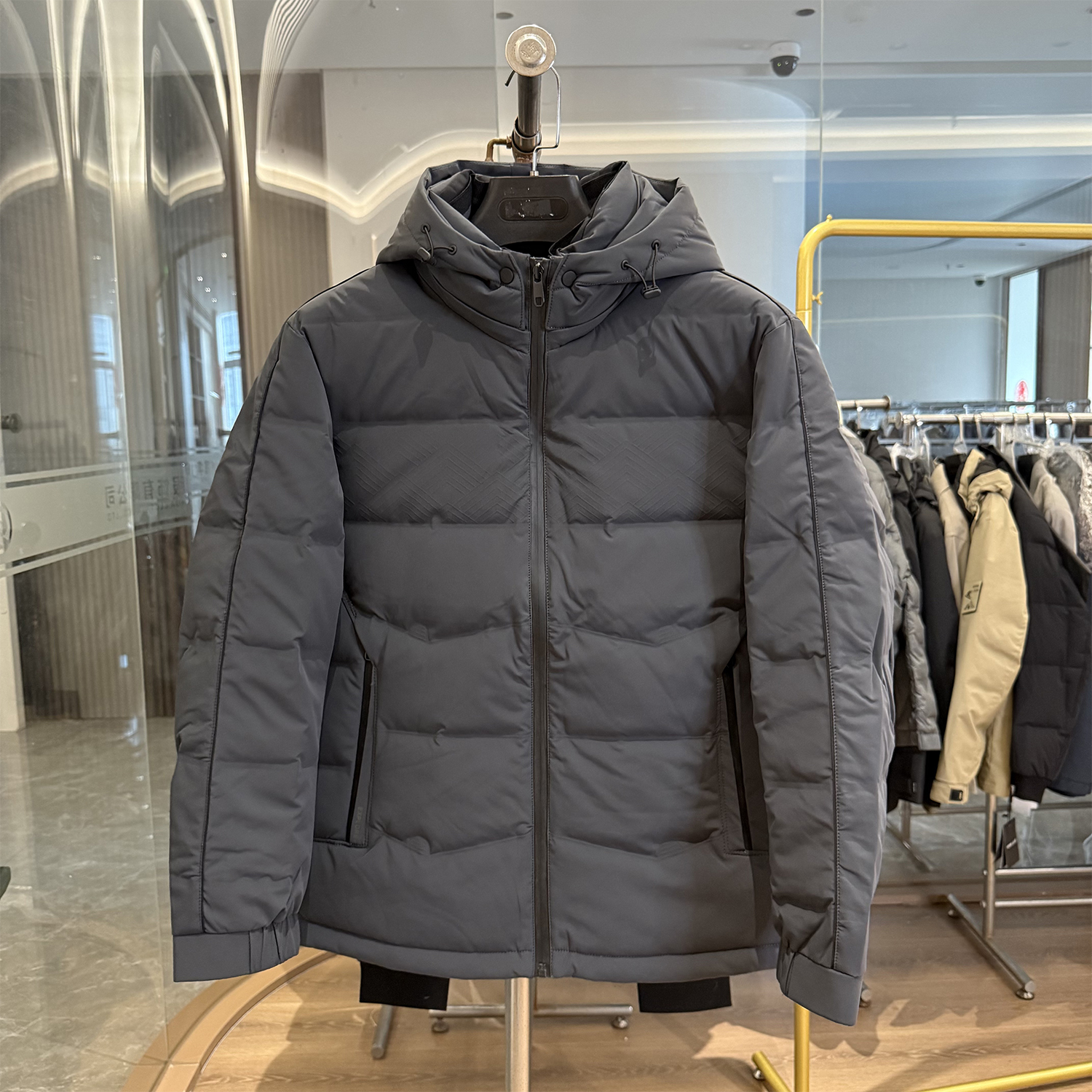 豆家90鸭绒可脱卸帽羽绒服外套