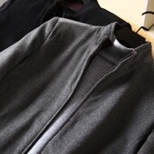 加绒加厚保暖毛呢大衣男冬季 很厚 50羊毛 商务休闲中年立领外套