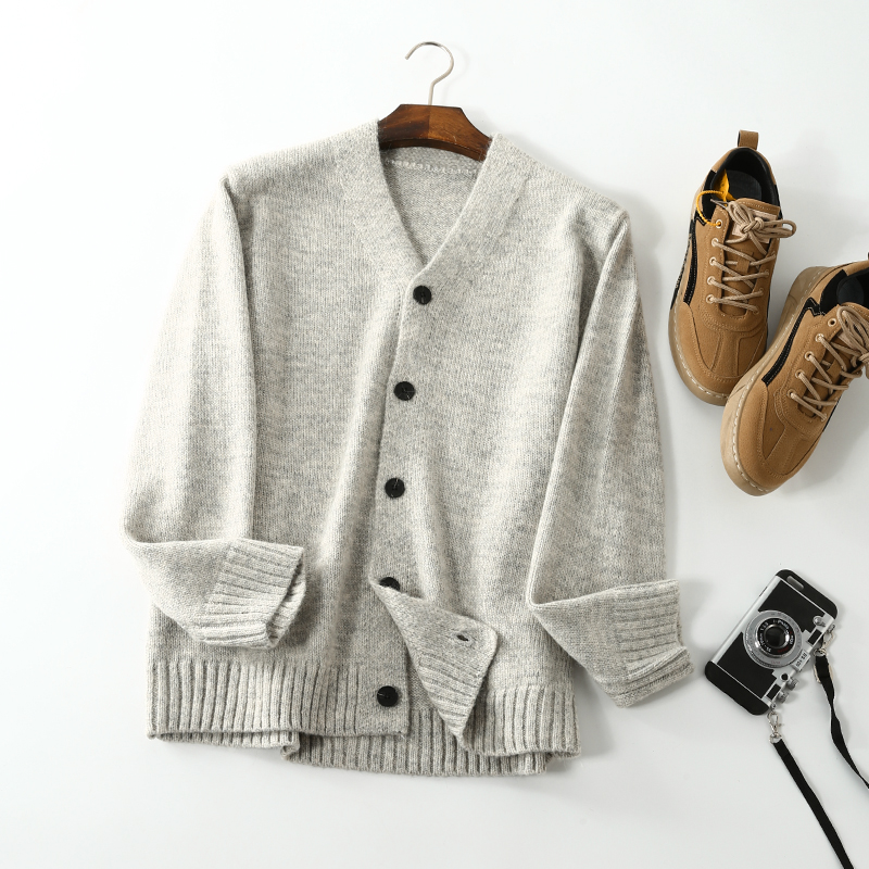 马海毛羊毛针织开衫日系复古