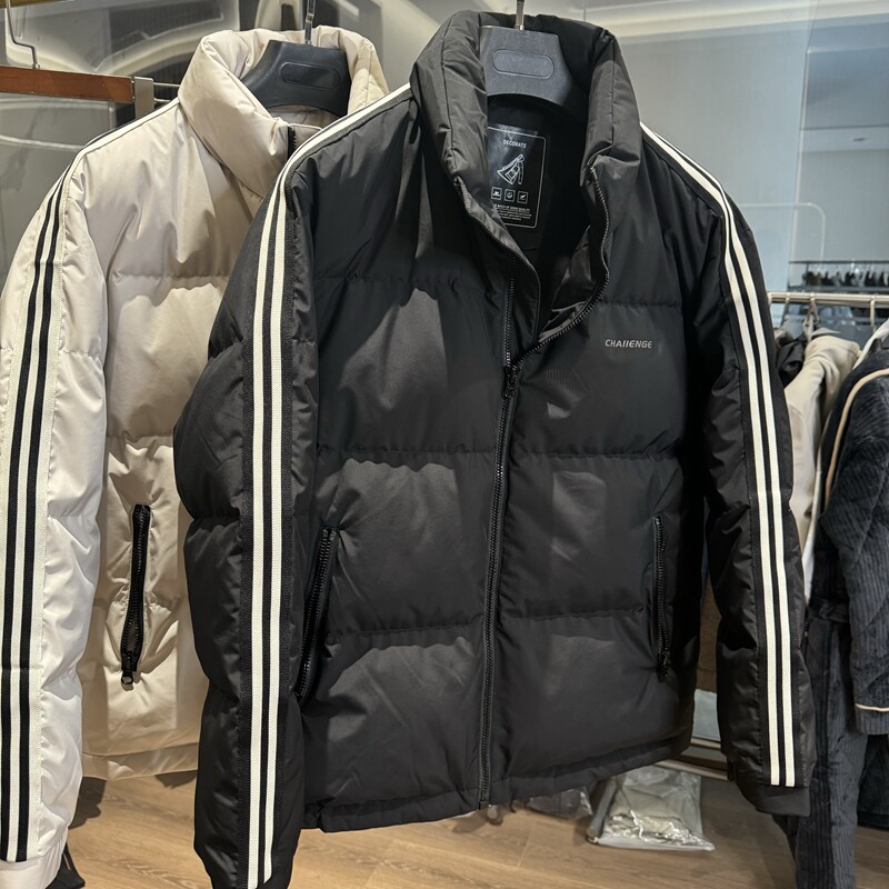 H家90白鸭绒织带拼接羽绒服