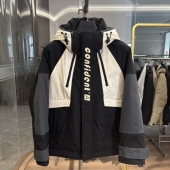 H家 时尚 90鸭绒 冬季 男士 三防面料 厚款 户外休闲连帽羽绒服