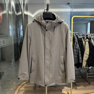 冬季 轻奢兔毛皮草内胆可脱卸 加厚连帽保暖派克服外套男 H家