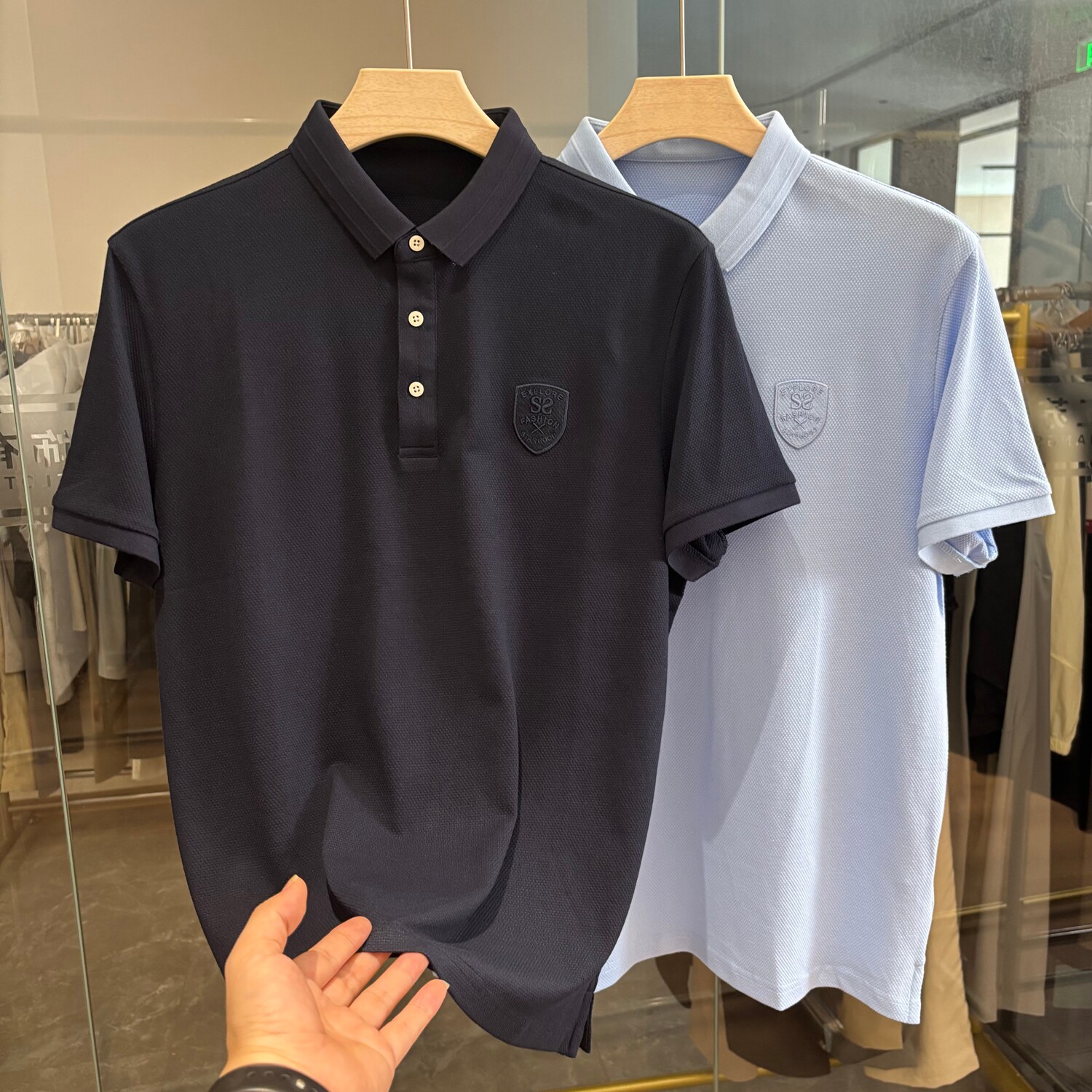 杉剪标！透气珠地棉！夏季新款时尚商务休闲舒适翻领短袖polo杉男