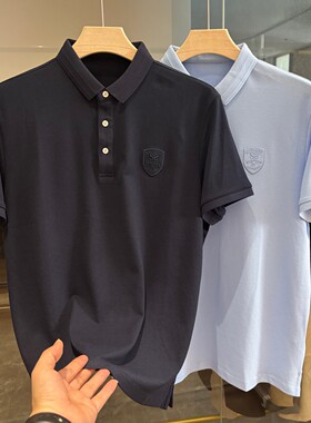 杉剪标休闲舒适翻领短袖polo杉