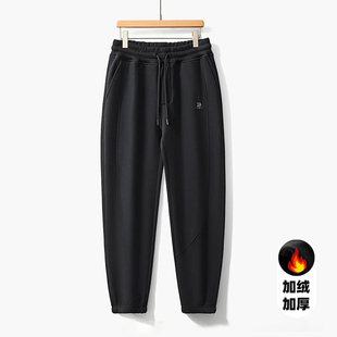 一条过冬！高克重针织棉卫裤男冬季加绒加厚宽松束脚松紧腰运动裤