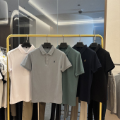 新款 夏季 男士 纯色刺绣休闲翻领短袖 凉感科技 POLO衫 桑蚕丝混纺