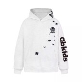 126KID 美式 复古枫叶刺绣连帽卫衣男女宽松加绒情侣外套潮牌