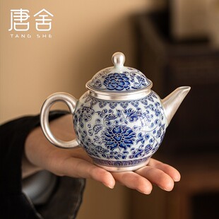 唐舍泡茶壶功夫茶具家用小套装高档青花龙纹养生盖碗礼盒