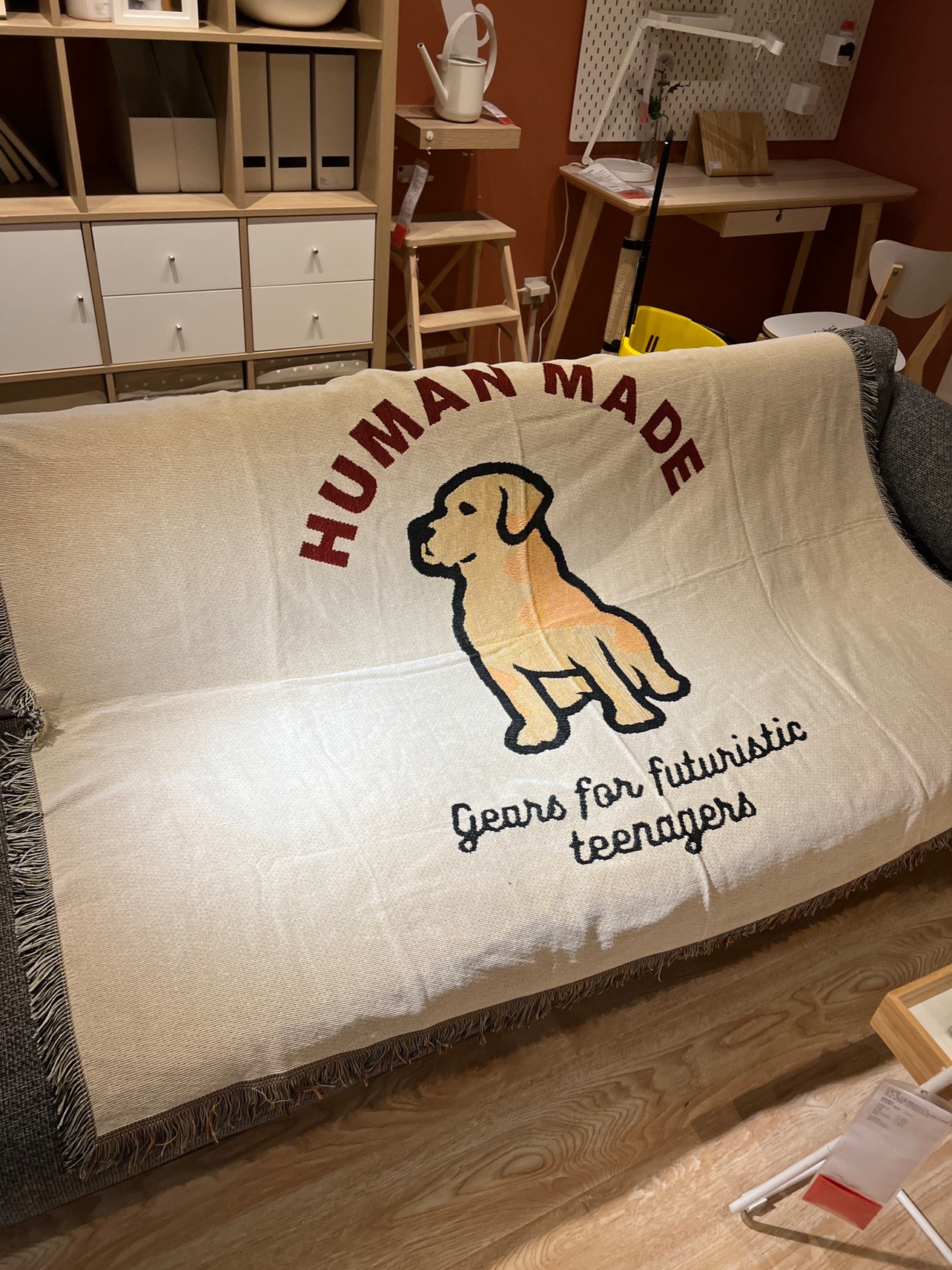 日本潮流玩家 Human made 拉布拉多犬小狗布置休闲毯个性沙发毯