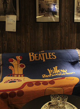 英国摇滚乐队音乐休闲披头士黄色潜水艇挂毯装饰艺术棉毯欧美盖毯