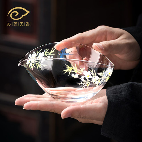 妙莲天香扁舟玻璃公道杯加厚耐热家用分茶器茶海泡茶功夫茶具配件