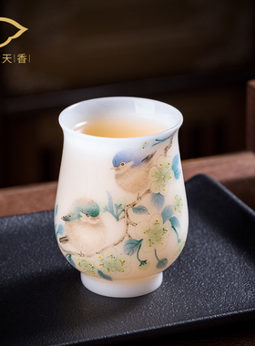 妙莲天香张丽娇老师手绘主人杯中式高档个人专用茶杯陶瓷茶具送礼