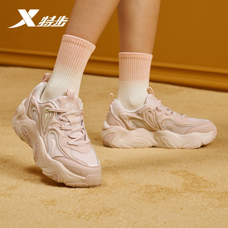 特步花瓣鞋3.0休闲鞋夏季女鞋厚底增高运动鞋老爹鞋975318320008图片