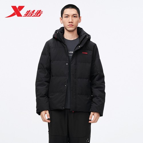 特步羽绒服男2025年冬季新款运动防风外套保暖面包服975429190664