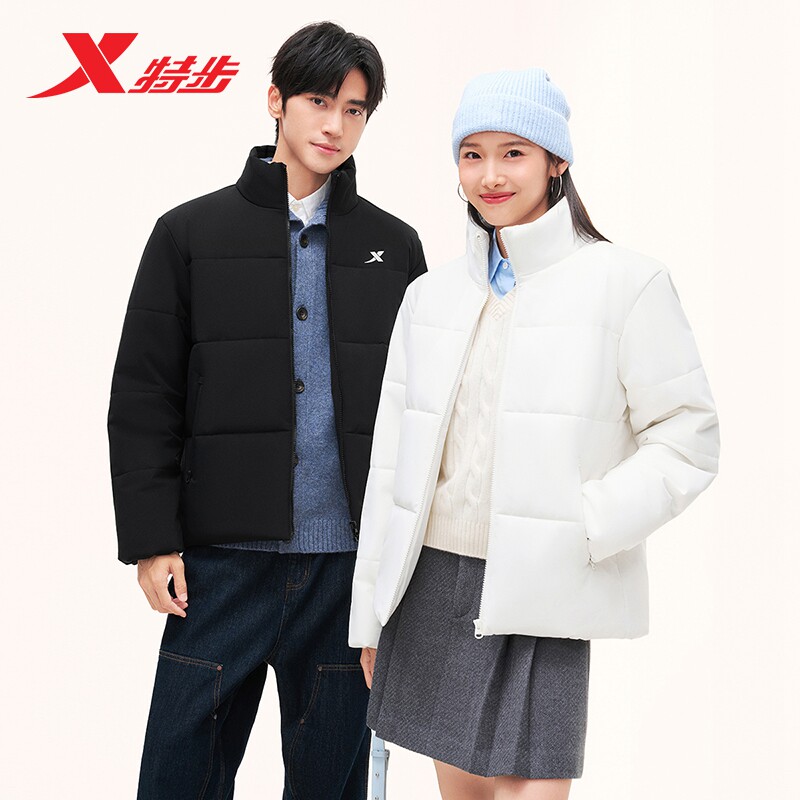 特步2026冬季新品运动厚棉服男女款外套中性情侣同款羽绒服