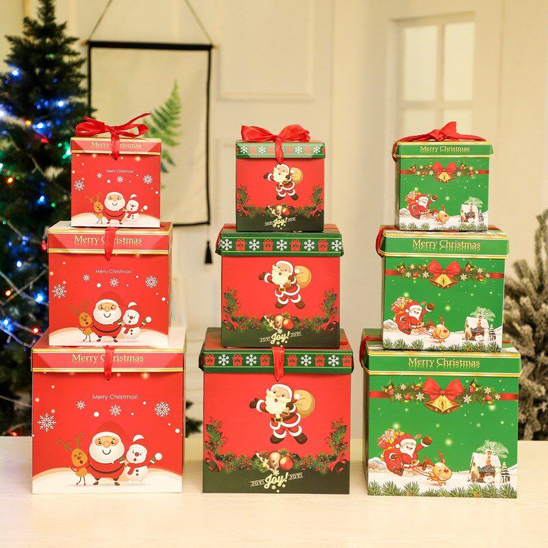 10/15cm christmas gift box bags candy box paper bags christm