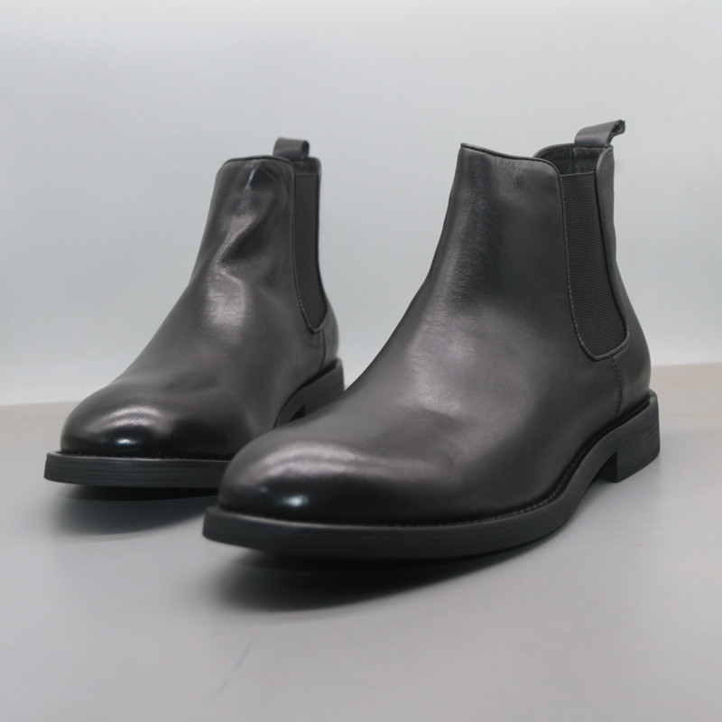 SCARCE FOREIGN TRADE HANDLING GENUINE LEATHER MENS BOOTS WINTER VELVET WARM COMFORTABLE CHELSEA BOOTS BUSINESS FORMAL LEATHER BOOTS