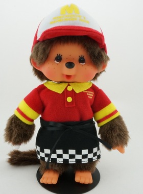 Monchhichi萌趣趣公仔娃娃汉堡服务员毛绒可爱礼品玩偶正品241520