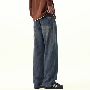 休闲百搭长裤 INXX 复古加绒直筒牛仔裤 潮牌男美式 子 STREET秋冬季