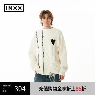 针织衫 爱心贴布绣流苏开衫 INXX 情侣APE4061334 APYD潮牌冬新品