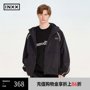 INXX 反光嵌条外套休闲风可调节连帽抽绳夹克情侣XRF2140838