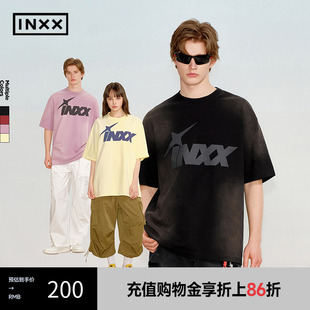 T恤撞色手绘主题图案上衣男XRF2011009 INXX 双层立体印花短袖