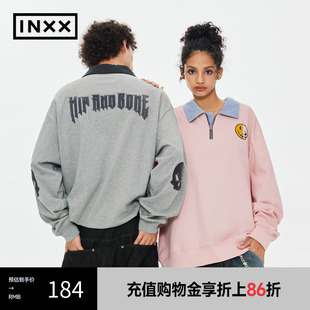 INXX AND HIP 半开拉链情侣上衣HID3581390 BONE美式 复古Polo衫