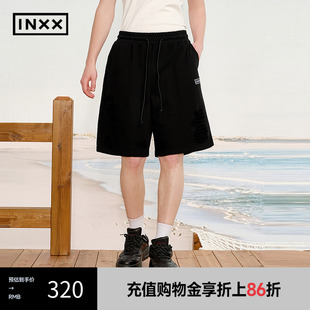 男女同款 字母印花直筒裤 INXX XRF2240979 双层面料破洞设计短裤
