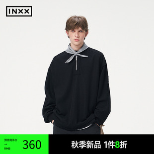 主题书法绣花唛上衣女XRF3101316 INXX 毛边搭缝卫衣男 XOXO