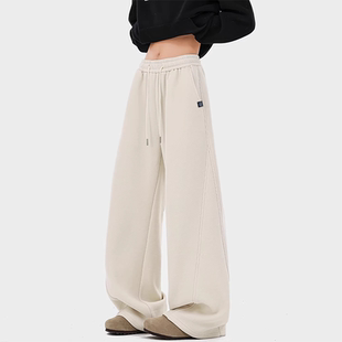 STREET老钱风加绒阔腿卫裤 宽松直筒百搭休闲裤 男士 新款 冬季 INXX