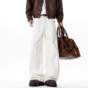 STREET美式 宽松阔腿直筒长裤 高街弯刀牛仔裤 秋冬新款 子 男士 INXX