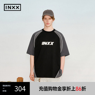 XRF2010985 INXX 潮牌渐变感配色短袖 字母立体印花上衣男女同款