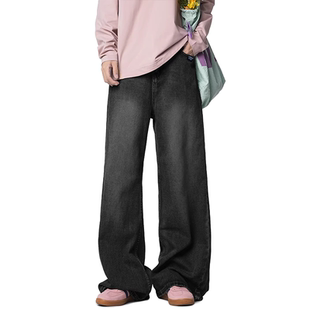 STREET美式 高街水洗宽松直筒阔腿休闲裤 复古牛仔裤 秋季 男士 INXX