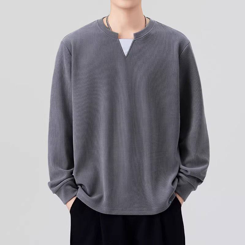 NXX STREET纹理感纯色休闲长袖T恤男士春季宽松通勤百搭卫衣少年,男装,卫衣,淘宝优惠券,粉丝福利购,淘宝优惠卷