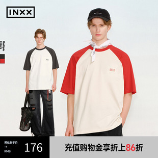 T恤基础款 短袖 INXX 字母印花上衣情侣XRF2010855 撞色插肩袖