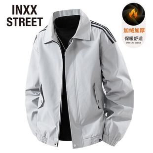 运动休闲加厚保暖外套 重磅高街翻领夹克秋冬男士 INXX STREET美式